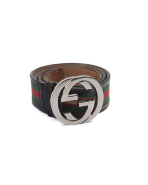Gucci Cintura Interlocking Web Nera