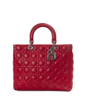 Dior Lady Large Vintage Cannage Rossa
