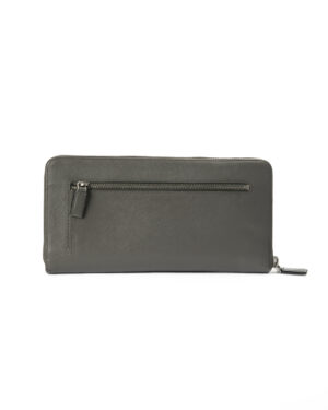 Prada Portafoglio Organizer Zip Saffiano Grigio