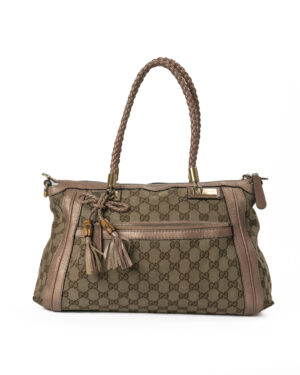 Gucci Shopper Bella Bamboo Medium GG Supreme Rosa