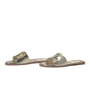 Valentino Slides V Logo Metallizata Oro