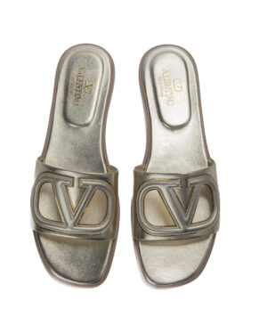 Alternative view of Valentino Slides V Logo Metallizata Oro