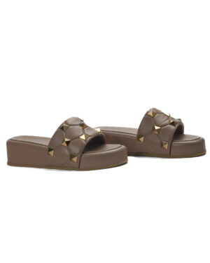 Alternative view of Valentino Slides Rockstud Platform Cipria