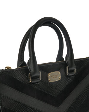 Alternative view of Michael Kors Tote Kellen Chevron Medium Saffiano Nera