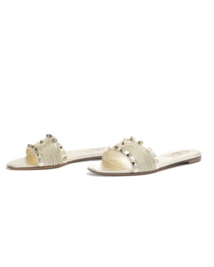 Valentino Slides Rockstud Cordino Oro