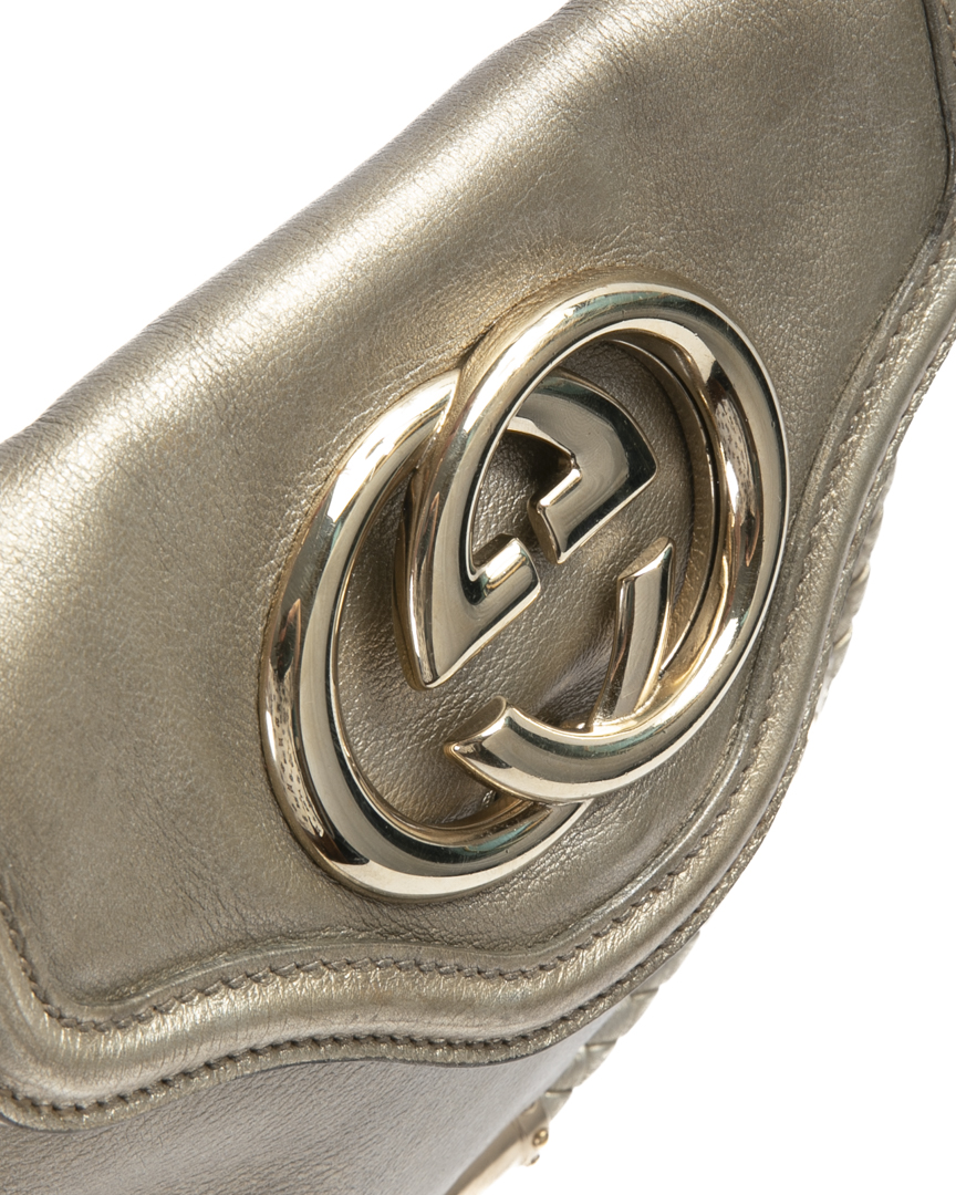Alternative view of Gucci Pochette Britt Tassel Small Laminata Oro