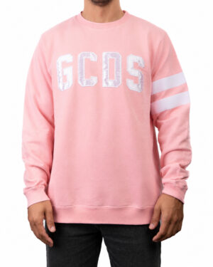 GCDS Felpa Logo Garzata Rosa