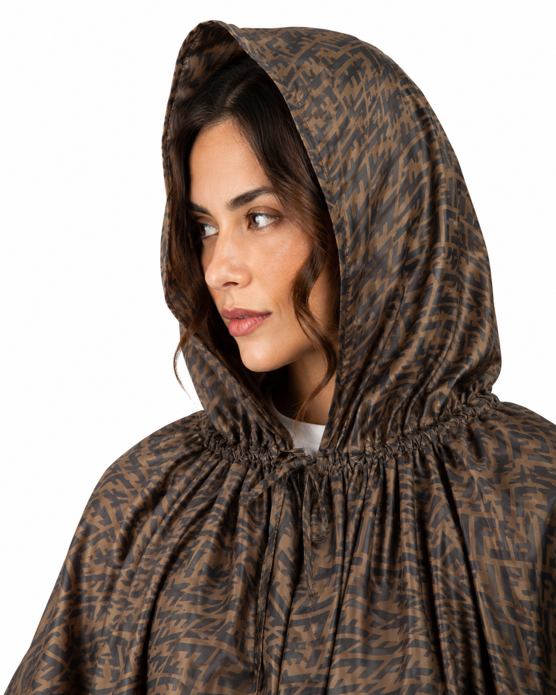 Alternative view of Fendi Poncho Nylon FF Vertigo Marrone