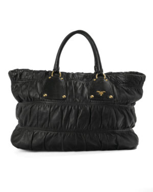 Prada Tote Shopper Medium Groffata Nera
