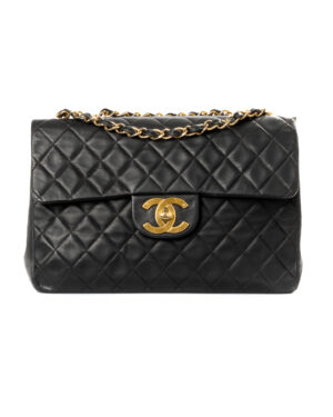 Chanel Maxi Jumbo Big Logo Vintage Nero