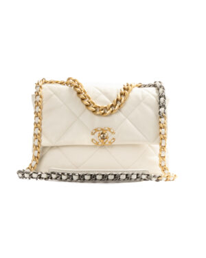 Chanel 19 Flap Medium Trapuntata Latte