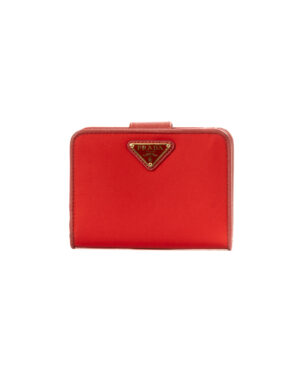 Prada Portafoglio Compatto Nylon Rosso