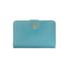 Prada Portafoglio Compatto Saffiano Turchese