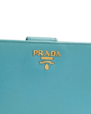 Alternative view of Prada Portafoglio Compatto Saffiano Turchese