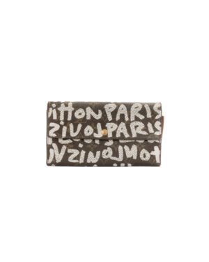 Louis Vuitton Portafoglio Clip Graffiti Monogram Bianco