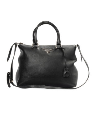 Prada Shopper Square Medium Granulata Nera