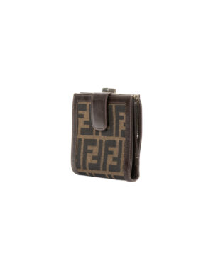 Alternative view of Fendi Portafoglio Clip Vintage FF Logomania Marrone