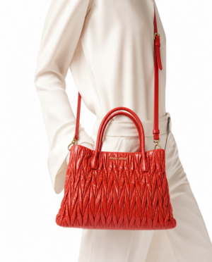 Alternative view of Miu Miu Shopper Square Small Groffata Rossa