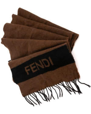Alternative view of Fendi Sciarpa Lana Logo Marrone