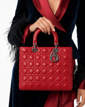 Alternative view of Dior Lady Large Vintage Cannage Rossa