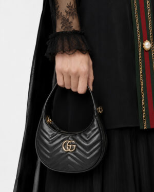 Alternative view of Gucci Marmont Mezzaluna Matelassè Nera
