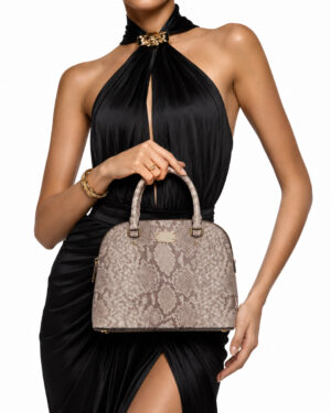 Alternative view of Michael Kors Cindy Dome Medium Pitonata Grigia