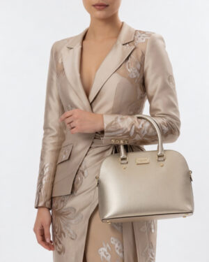 Alternative view of Michael Kors Cindy Dome Medium Saffiano Oro