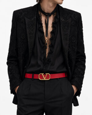 Alternative view of Valentino Cintura V Logo 30mm Reversibile Nero\Rosso