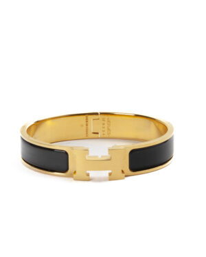 Hermès Bracciale Clic H 12 mm Nero Oro