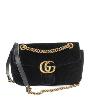 Gucci Marmont GG 26 Matelassè Velluto Nero