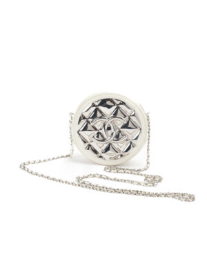 Chanel Round Bag Mini Silver Bianca