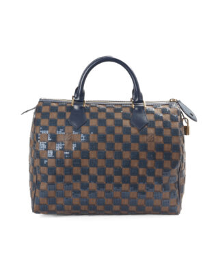Louis Vuitton Speedy 30 Paillettes Blu Damier Ebene