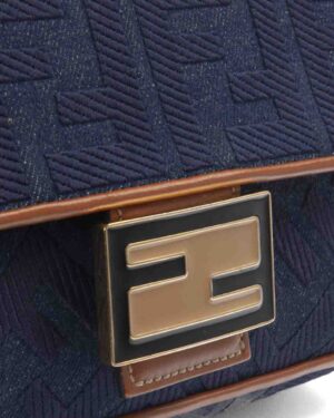 Alternative view of Fendi Baguette Medium FF Tela Blu Cammello
