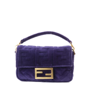 Fendi Baguette Mini Velluto FF Viola