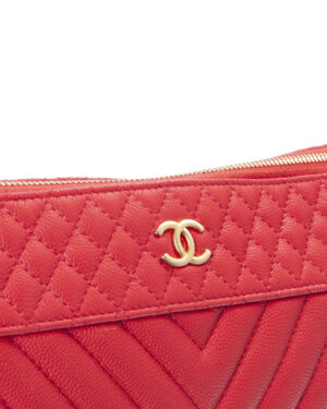 Alternative view of Chanel Pochette Chevron Medium Caviar Rosa
