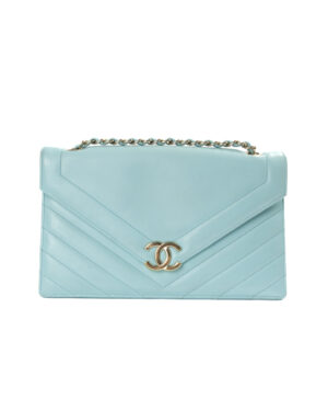 Chanel Flap Envelope Medium Chevron Turchese