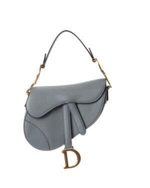 Dior Saddle Mini Granulata Azzurro Polvere