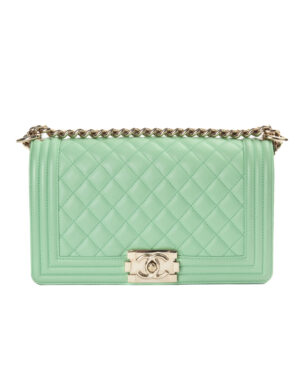 Chanel Boy Medium Trapuntata Verde Menta