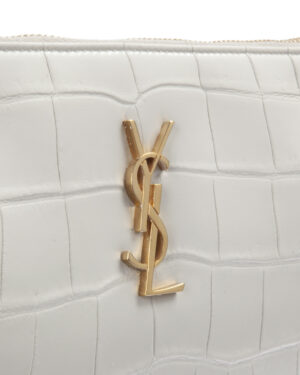 Alternative view of Saint Laurent Pochette Cassandre Medium Cocco Bianca