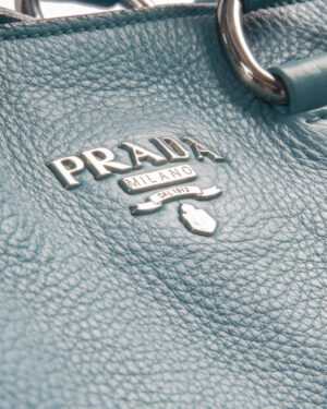 Alternative view of Prada Shopper Vertical Medium Granulata Turchese