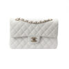 Chanel 23 Timeless Double Flap Caviar Bianca