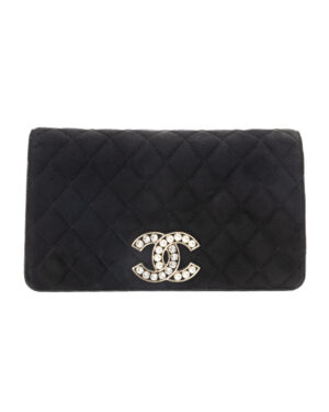 Chanel Pochette Chain CC Pearl Velluto Nero