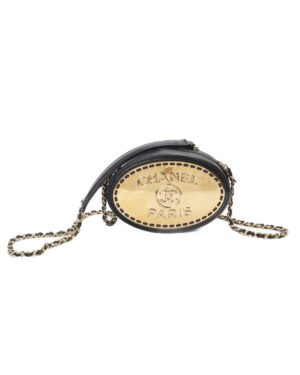 Alternative view of Chanel Oval Vanity Logo Plate Mini Nera