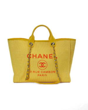 Chanel Deauville Large Mixed Fibers Gialla Fluo