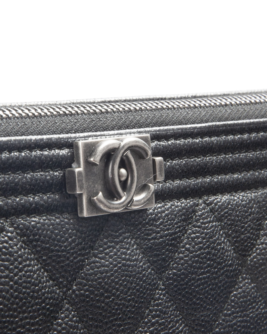 Alternative view of Chanel Pochette Boy Small Trapuntata Caviar Nera