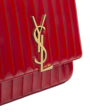 Alternative view of Saint Laurent Viky Large Trapuntata Vernice Rossa