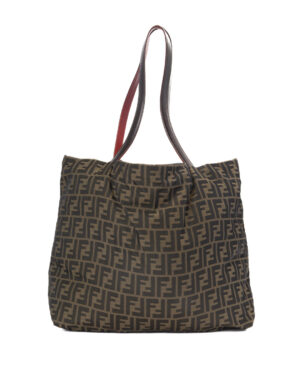 Fendi Shopper Reversibile Large FF Logomania Marrone