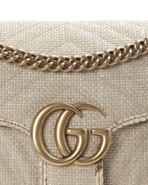 Alternative view of Gucci Marmont 26 GG Matelassè Rafia Beige