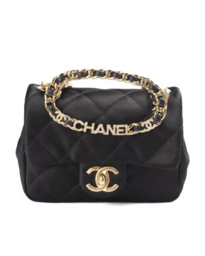 Chanel Mini Square Handle Timeless Raso Nero