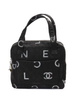Chanel Tote Logo Print Small Denim Nero